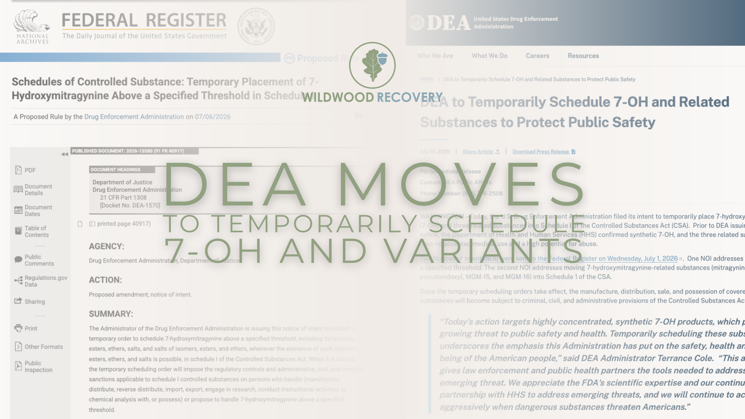 DEA reschedules 7-oh and variants Wildwood blog